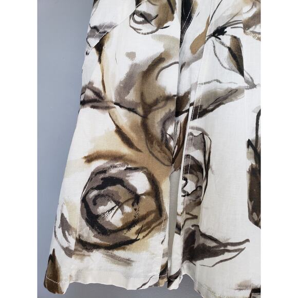 NEW Coldwater Creek Petite XL Painted FLoral Flare Skrit XL Petite 18 grays fall - Picture 2 of 5